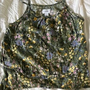 Old Navy Green Floral Camisole Top